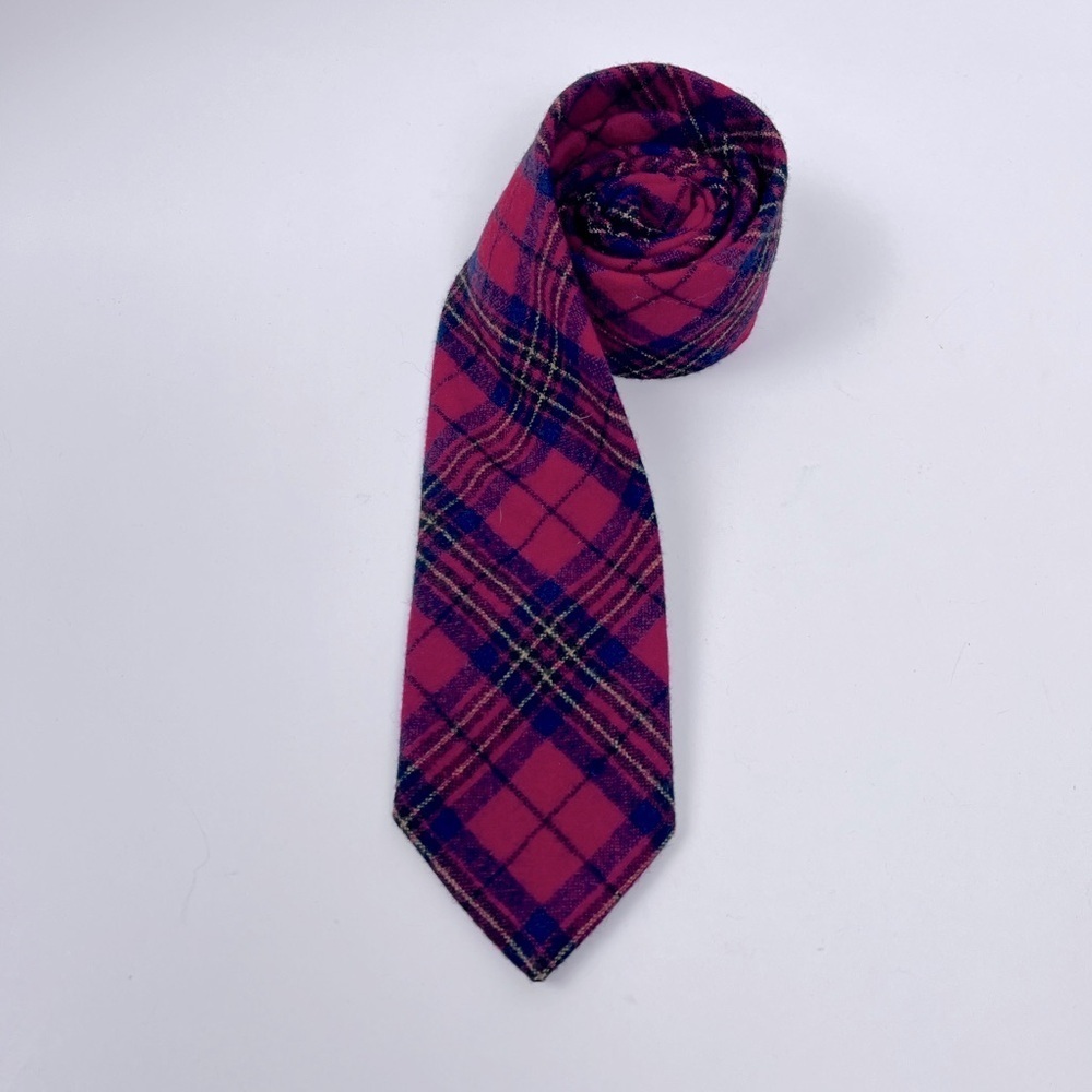 Pendleton Men's 100% Virgin Wool Red Plaid Neck Tie OS; Christmas, Holidays